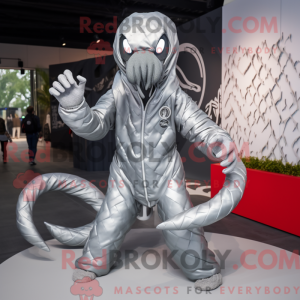 Silver Hydra mascot costume...