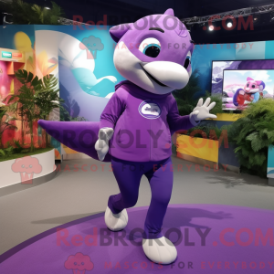 Purple Dolphin mascot...
