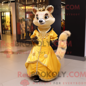 Gold Civet mascot costume...