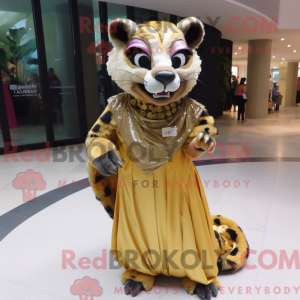 Gold Civet-maskotdraktfigur...