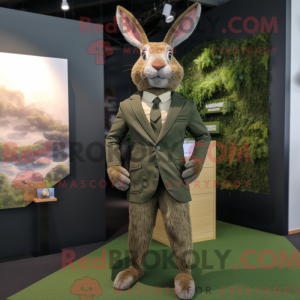 Olive Wild Rabbit mascot...