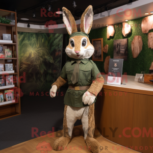 Olive Wild Rabbit mascot...