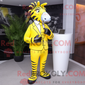 Lemon Yellow Zebra mascot...
