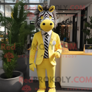 Lemon Yellow Zebra mascot...