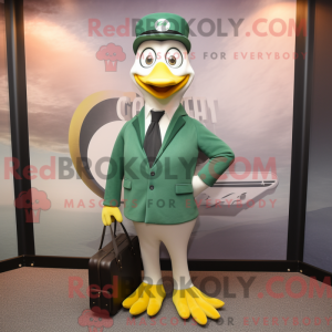 Green Gull mascot costume...