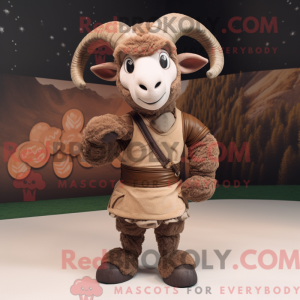 Brown Ram mascottekostuum...