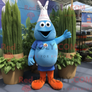 Himmelblå gulerod maskot...