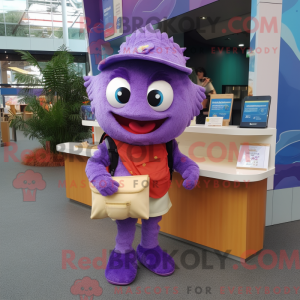 Personaggio mascotte viola...