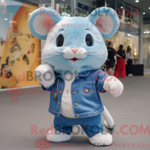 Sky Blue Hamster maskot...