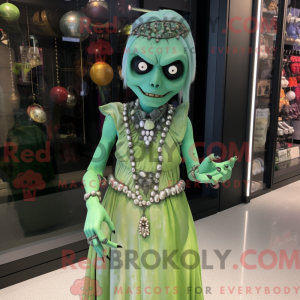 Green Undead mascot costume...