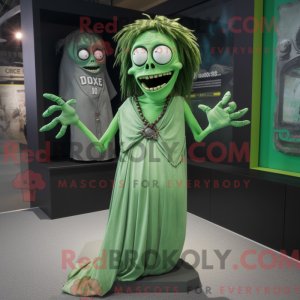 Green Undead mascot costume...