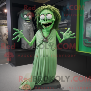 Grøn Undead maskot kostume...