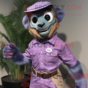 Lilla Lemur maskot kostume...