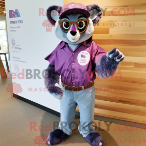 Lila Lemur Maskottchen...