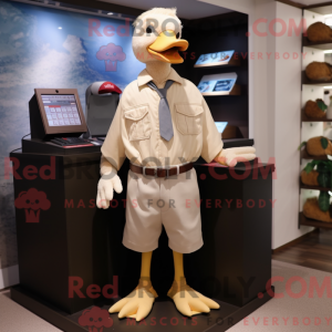 Beige Muscovy Duck maskot...