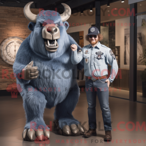 Sølv Bison Maskot...