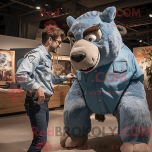Sølv Bison Maskot...