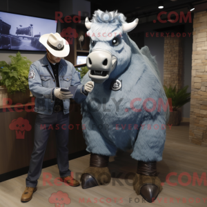 Silver Bison mascot costume...