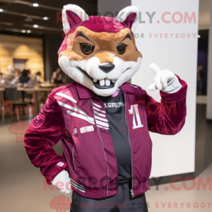 Magenta Bobcat mascot...