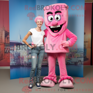 Pink Stilt Walker mascot...