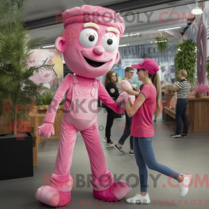 Pink Stilt Walker mascot...