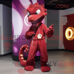 Maroon Hydra mascot costume...