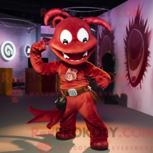 Maroon Hydra mascot costume...