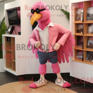 Pink Vulture mascot costume...