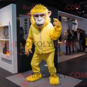 Lemon Yellow Baboon mascot...