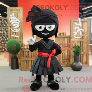 Black Ninja mascot costume...