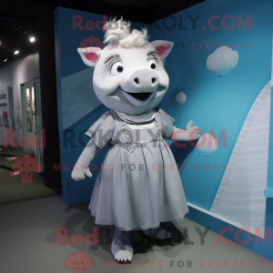 Gray Sow mascot costume...