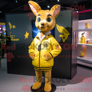 Yellow Deer mascot costume...