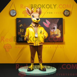 Yellow Deer mascot costume...