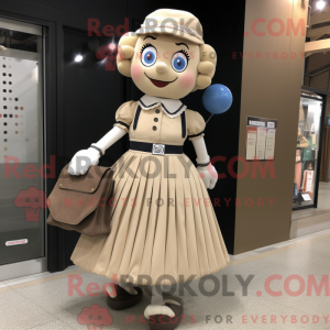 Tan Mime mascot costume...