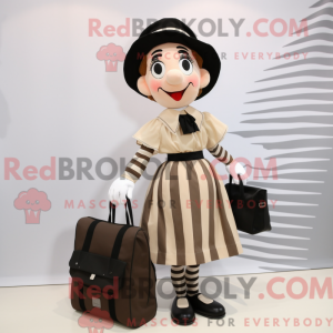 Tan Mime maskotdraktfigur...