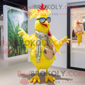 Lemon Yellow Rooster mascot...