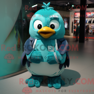 Turquoise Penguin mascot...