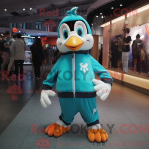 Turquoise Penguin mascot...