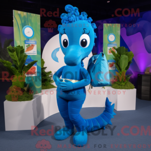 Blue Seahorse mascot...