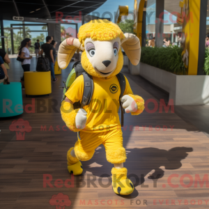 Yellow Ram mascot costume...