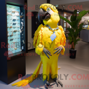 Yellow Macaw mascot costume...
