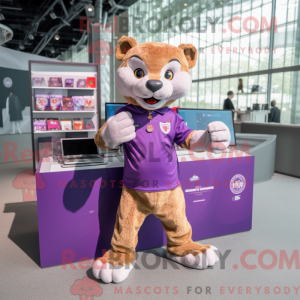 Purple Puma mascot costume...