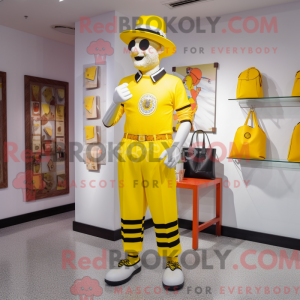 Yellow Mime mascot costume...