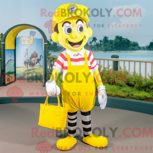 Yellow Mime mascot costume...