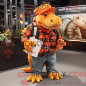 Orange Ankylosaurus maskot...