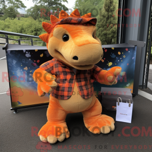 Orange Ankylosaurus mascot...