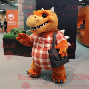 Orange Ankylosaurus mascot...