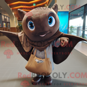 Brown Manta Ray mascot...