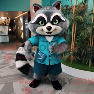 Teal Raccoon máscara de...