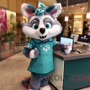 Teal Waschbär Maskottchen...